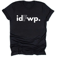 Black t-shirt with 'idFwp.' text
