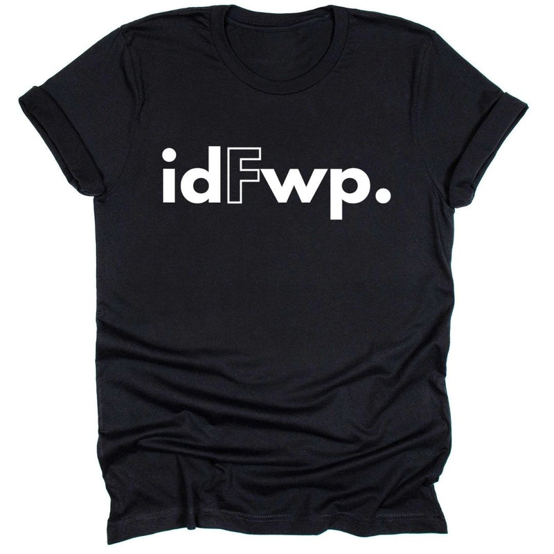 Black t-shirt with 'idFwp.' text